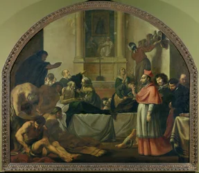 Heiliger Karl Borromäus (1538-84) besucht die Pestopfer in Mailand im Jahr 1576